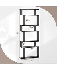 Gouun 6-Tier Geometric Bookshelf with Anti-Tipping Kits