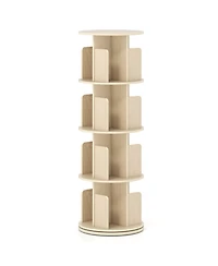 Gouun 4-Tier Rotating Bookshelf with 360-Degree Swivel Base