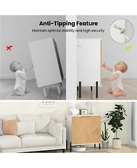 Gouun 2-Door Buffet Cabinet Sideboard with Shelf and Metal Legs