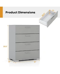 Gouun 4-Drawer Storage Cabinet with Metal Legs and Anti-Toppling Devices