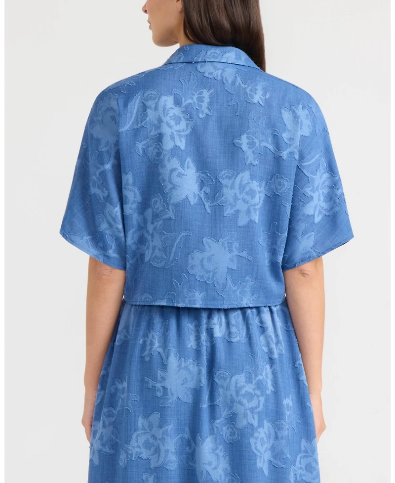 Ellen Tracy Women's Dolman Sleeve Tie Front Shirt