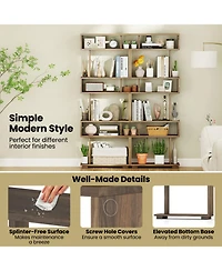 Gouun 6-Tier Slim Bookcase with Anti-Tipping Kit