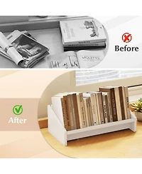Gouun Tilting V-Shaped Desktop Bookshelf Organizer