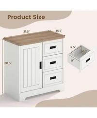 Gouun Farmhouse Sideboard Buffet Cabinet with Sliding Doors