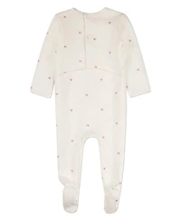 MeMoi Baby Girls "Rosettes and Stitching" Cotton/Rayon-Blend Footie