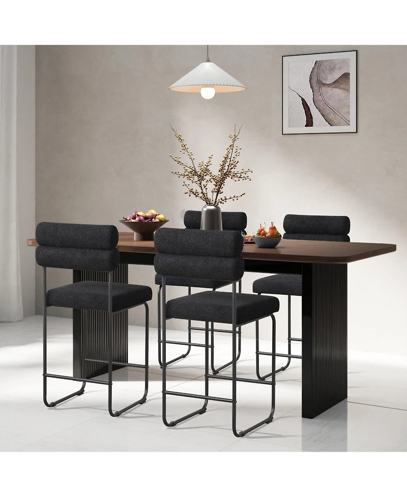 Sugift 26 in Counter Height Bar Stools Set of Two with Metal Frame