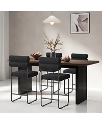 Sugift 26 in Counter Height Bar Stools Set of Two with Metal Frame