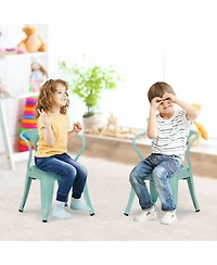 Sugift Set of Two Stackable Steel Armchairs for Kids