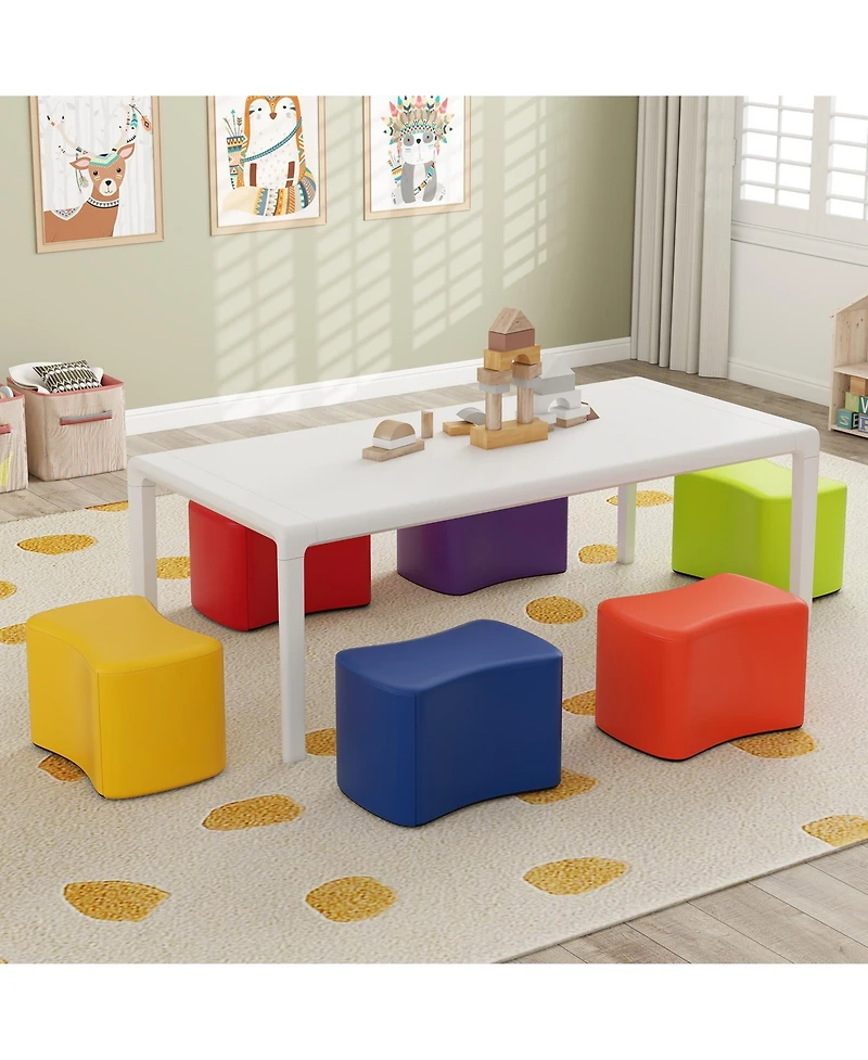 Sugift Six Piece Modular Kids Stool Set with Butterfly Design