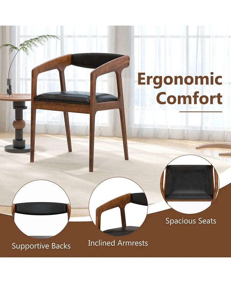 Slickblue Modern Upholstered Armchairs Set of 2 with Padded Seat Cushion