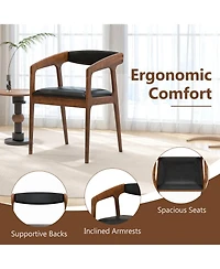 Slickblue Modern Upholstered Armchairs Set of 2 with Padded Seat Cushion