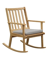 Slickblue Rubber Wood Rocker Chair with Cushion