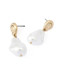 Steve Madden Faux Mother of Pearl Vintage Luxe Shell Drop Earrings