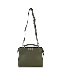 Pre-Owned Fendi Olive Calfskin Leather Mini Peekaboo ISeeU Bag