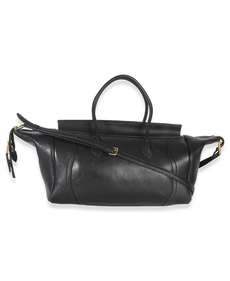 Pre-Owned Celine Black Supple Shiny Lambskin Medium New Luggage