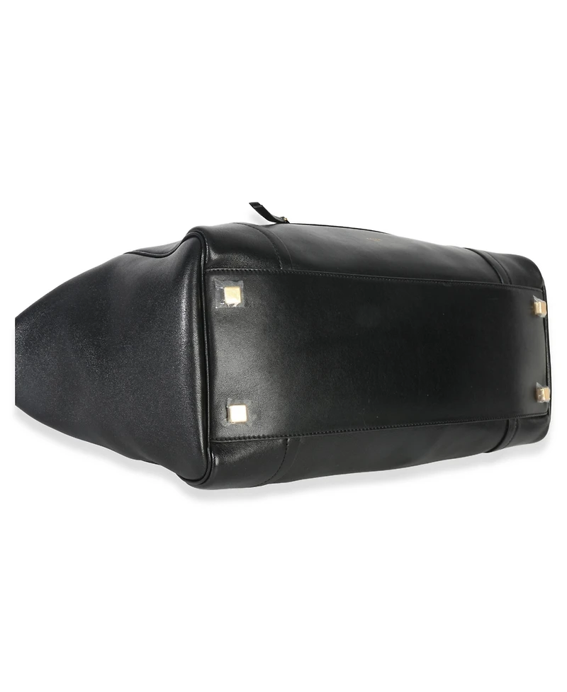 Pre-Owned Celine Black Supple Shiny Lambskin Medium New Luggage