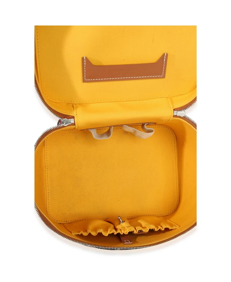 Pre-Owned Goyard Gold Black Goyardine Canvas Muse Vanity Case
