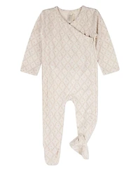 MeMoi Baby Girls Harlequin Heart All Over Print Footie