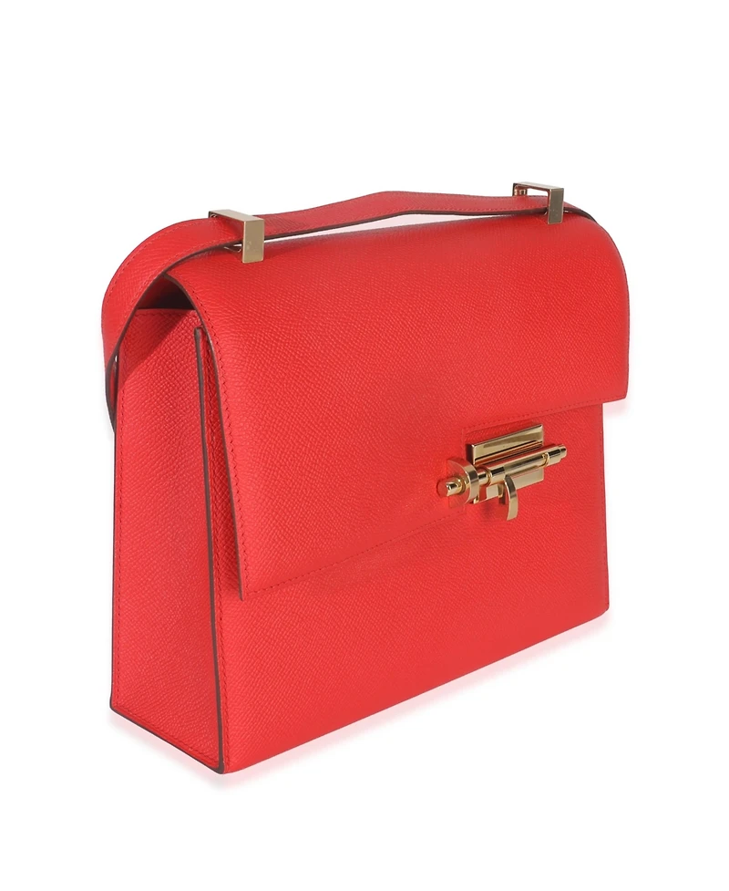 Pre-Owned HERMES Rouge Coeur Epsom Verrou 23 Ghw