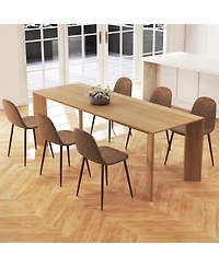 Slickblue Modern Kitchen Chairs Set of 4 Faux Pu Leather with Metal Legs