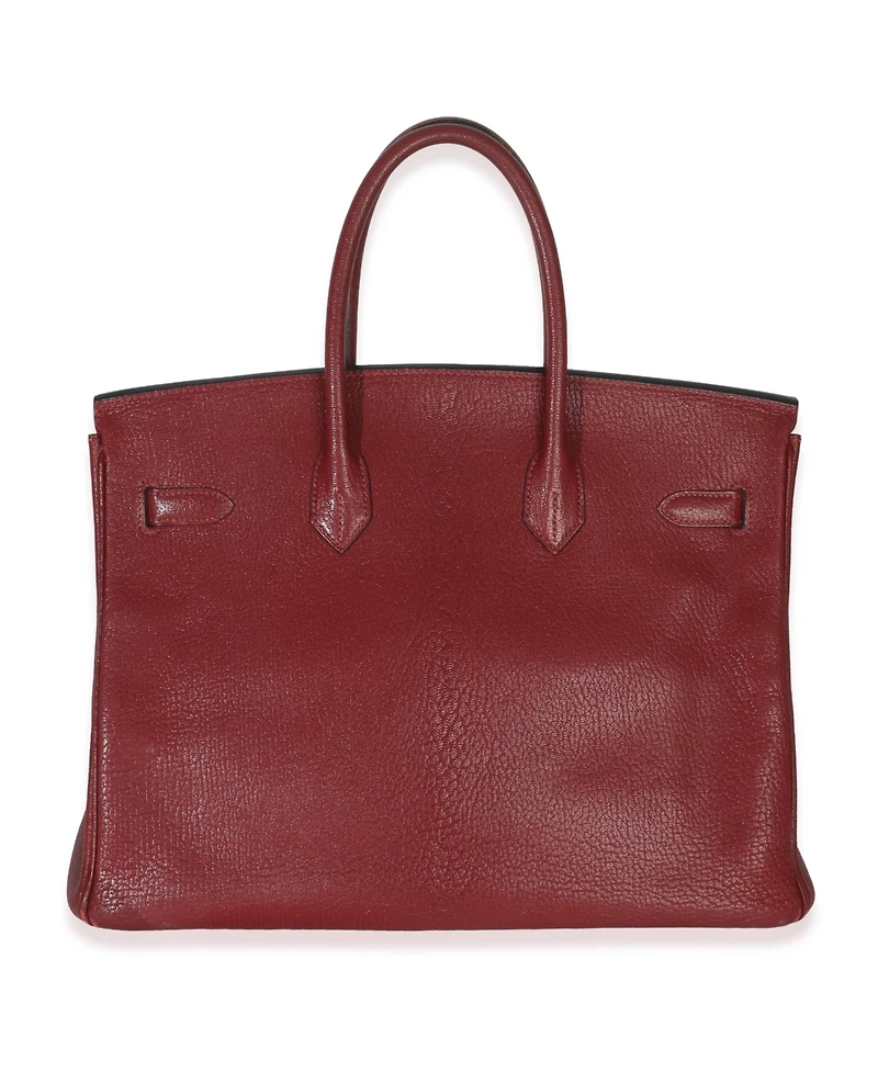 Pre-Owned HERMES Rouge Grenat Chevre de Coromandel Birkin 35 Phw