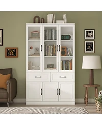 Homsee 8-Shelf Modern Bookcase with Drawers
