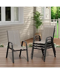 gaomon Set of 4 Textilene Stackable Outdoor Dining Chairs
