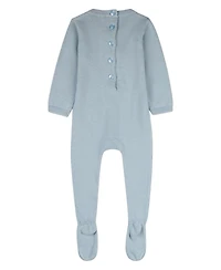 MeMoi Baby Boys 100% Cotton Mini-Ribbed Footie with Tonal Knit Balloon Accent