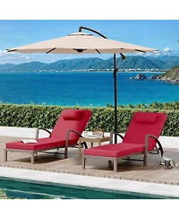 gaomon Set of 2 Rattan Folding Chaise Loungers, 5-Position Adjustable