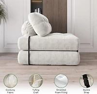 gaomon Folding Sofa Bed, Floor Folding Couch with Pillow, Futon Sofa Bed Convertible Sleeper Chair Foldable Mattress Back Support