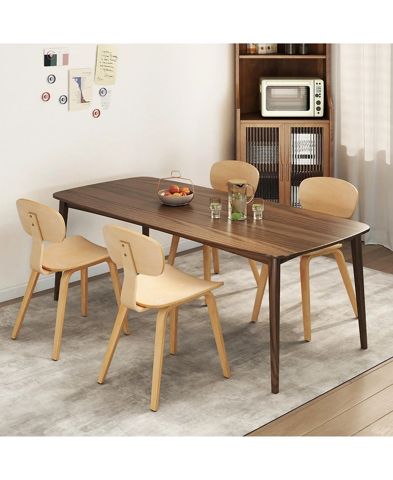 Gymax Modern Dining Chair Set of w/Wide Seat and Curved Backrest Adjustable Foot Pads