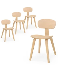 Gymax Modern Dining Chair Set of w/Wide Seat and Curved Backrest Adjustable Foot Pads