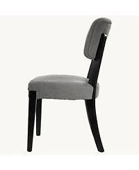 Rainsken Modern Dining Chairs Set of 2, Fabric Upholstered Kitchen Chairs with Solid Wood Legs for Dining Room, Living Room