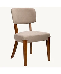 Rainsken Modern Upholstered Dining Chairs Set of 2, Comfortable Fabric Chairs with Solid Wood Legs for Living Room and Kitchen