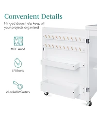 Best Choice Products Sewing Machine Table and Desk w/ Craft Storage and Trays