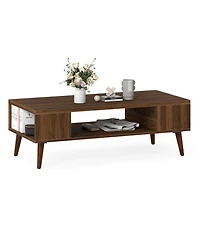 Slickblue Mid Century Coffee Table with Open Compartment