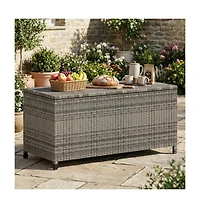 gaomon 125 Gallon Large Waterproof Pe Rattan Deck Box with Wheels
