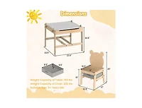 Slickblue Children s Table and Chairs Set with Reversible Whiteboard
