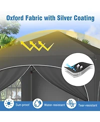 Gouun Pop Up Canopy Tent with Four Removable Sidewalls and Zippered Door