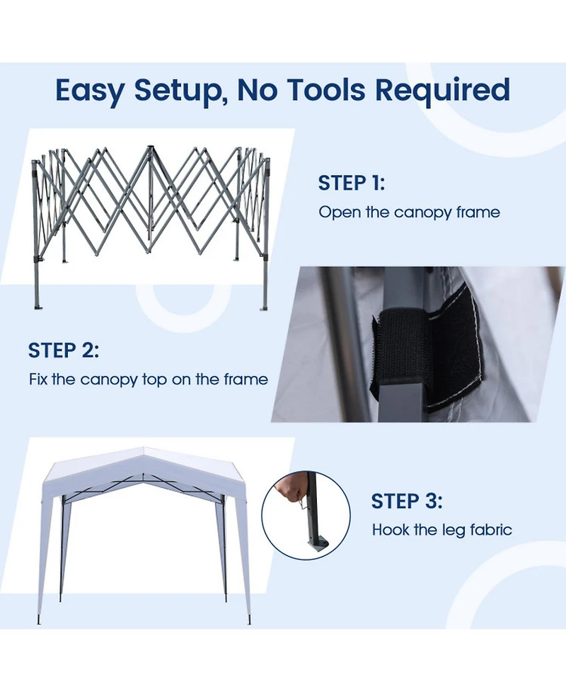 Gouun 10 x 10 ft Pop Up Canopy Tent with Corner Locking System and Portable Wheeled Bag