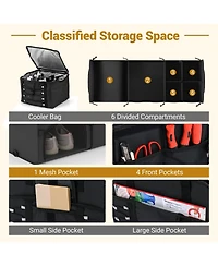 Sugift 18 Gallon Car Trunk Organizer with Lid and Three Compartments