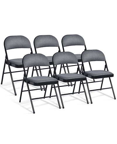 Sugift Foldable Chair Set with Padded Seats and Fabric Backrests