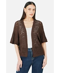 Yumi Women's Crochet Edge To Cardigan