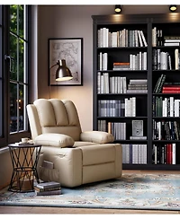 gaomon Manual Recliner Chair for Adults, Pu Leather Single Sofa with Extra-Wide Seat and Ergonomic Support for Living Room and Bedroom