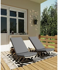 gaomon Set of 2 Outdoor Rocking Lounge Chairs with Removable Cushions, Patio Chaise Lounge and Indoor Papasan Rocker
