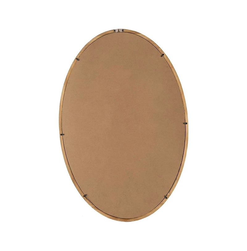 Busdays 24" x 36" Oval Wall Mirror with Wood Frame, Farmhouse Wood Mirror for Bathroom Entryway Console Lean Against Wall