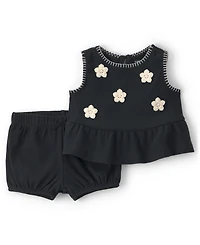 Carter's Baby Girls' Floral Embroidered Top and Shorts, 2-Piece Set