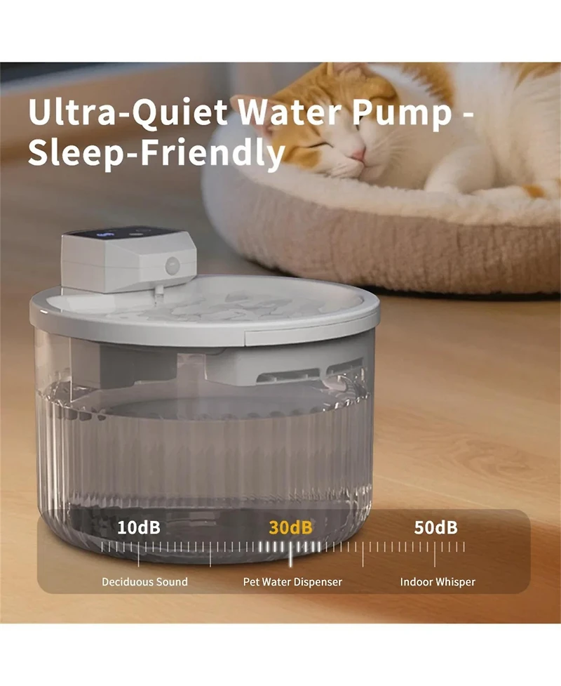 Zeus & Ruta Large Capacity Pet Water Fountain Automatic Cat Dispenser No Daily Refills Ultra Quiet Pump