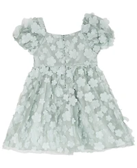 Rare Editions Girls' 2T-6X Square Neck Short-Sleeve Dress