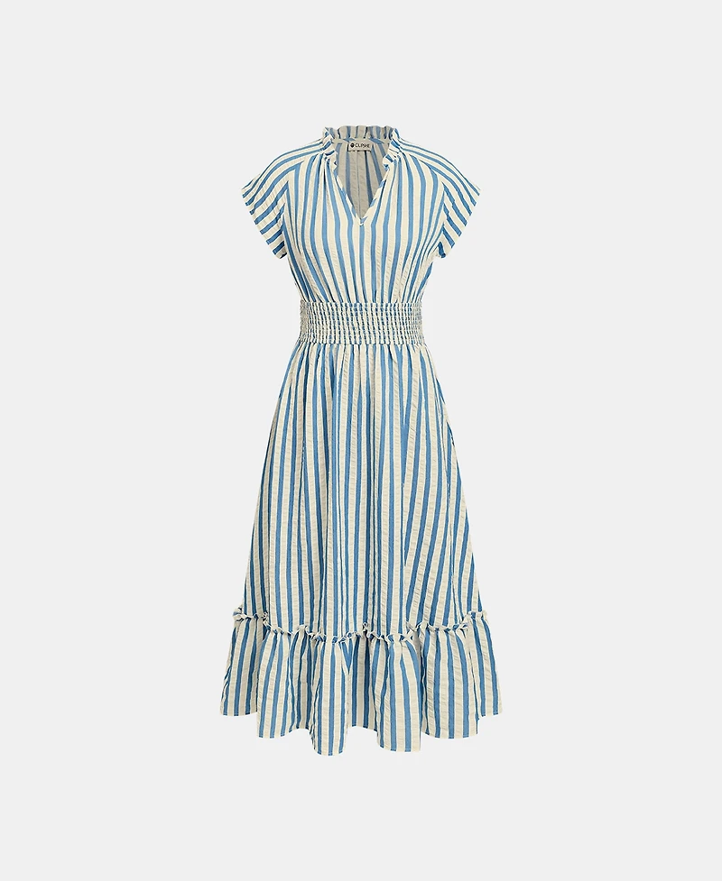 Cupshe Women's Sunset Cruise Striped Midi Beach Dress
